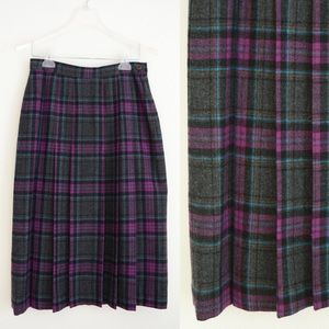 💜 Vintage Pendleton Tartan Plaid Wool Skirt